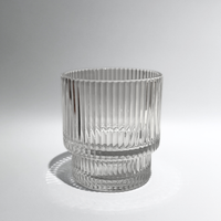 Ribbelglas Luxe Kaarsenhouder Maat S
